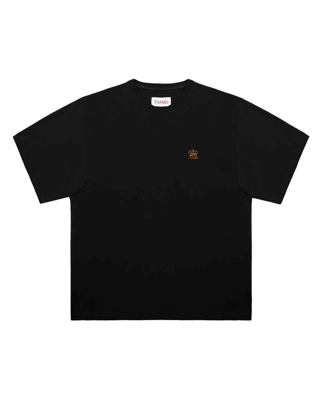 CROWN TEE BLACK/JAFFA