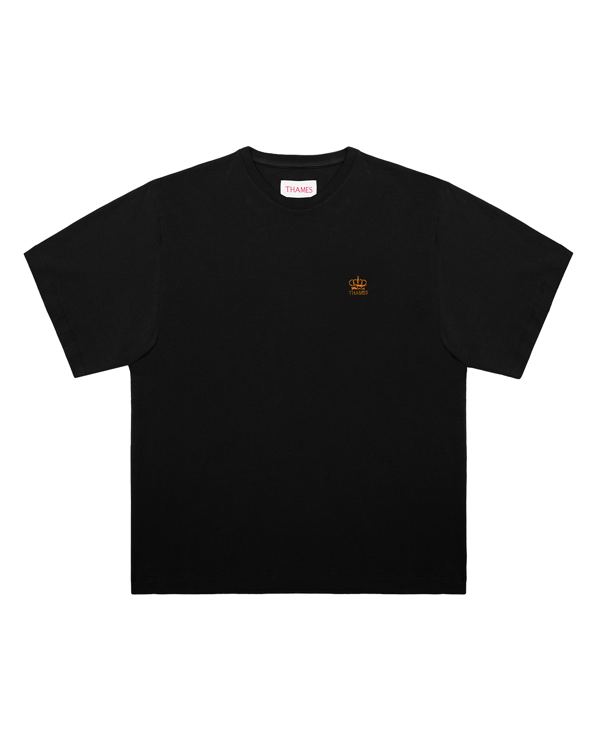CROWN TEE BLACK/JAFFA
