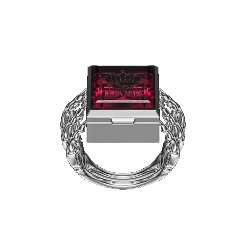 O.G. RING STERLING/GARNET